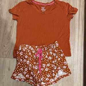 Joyspun Women's Orange Pajama Set